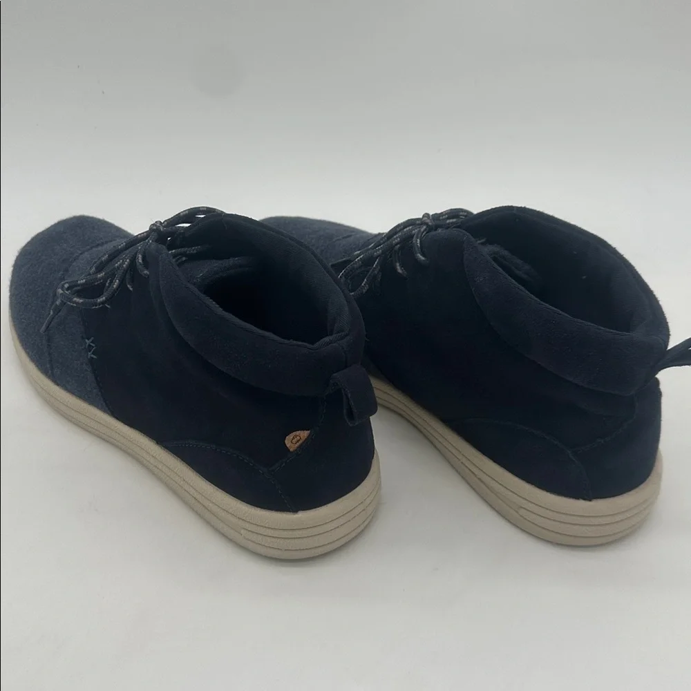 Lamo Koen Mid Navy Blue Chukka Boots Men's Size 12 Wool Suede Lace Up